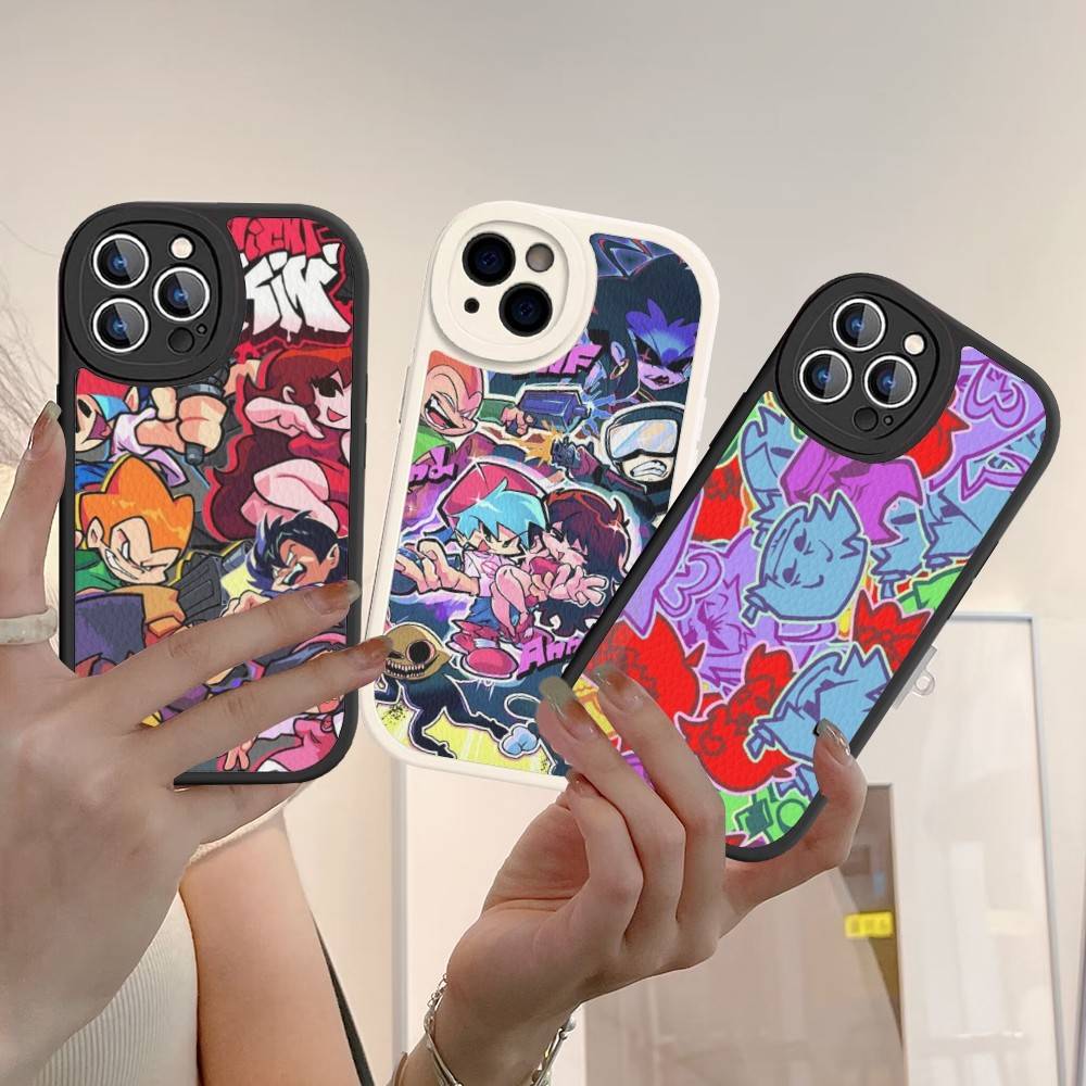 Music Game Friday Night Funkin Phone Case For IPhone 16 15 14 13 12 11 Pro Max Plus Soft Leather Cover