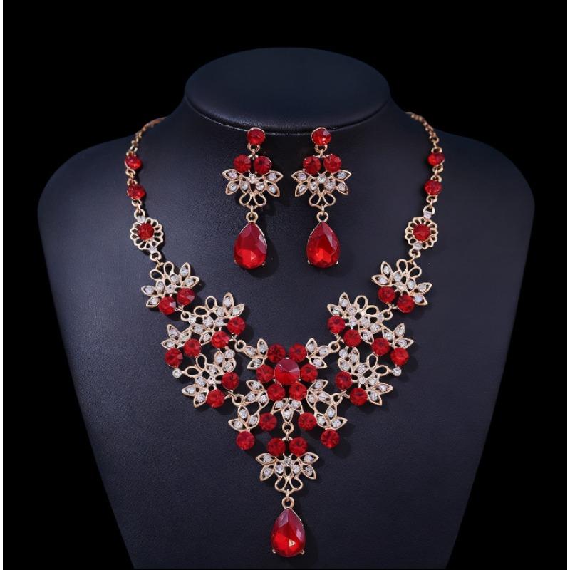 Bride's Headwear Crown Set Chain Rhinestone Set Decorative Items Queen's Hair Crown Wedding Hair Accessories Dress Accessories