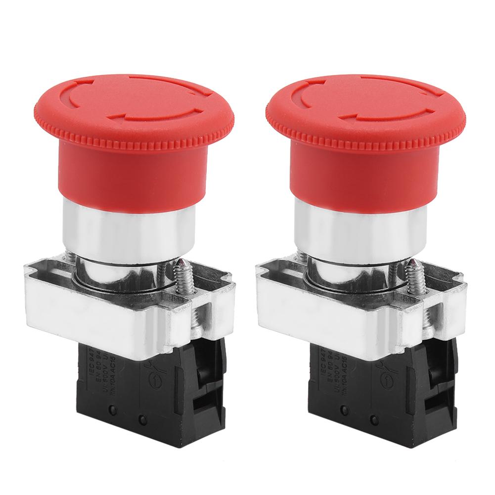 

2PCS Red Sign Emergency Stop Switch Button 22MM XB5