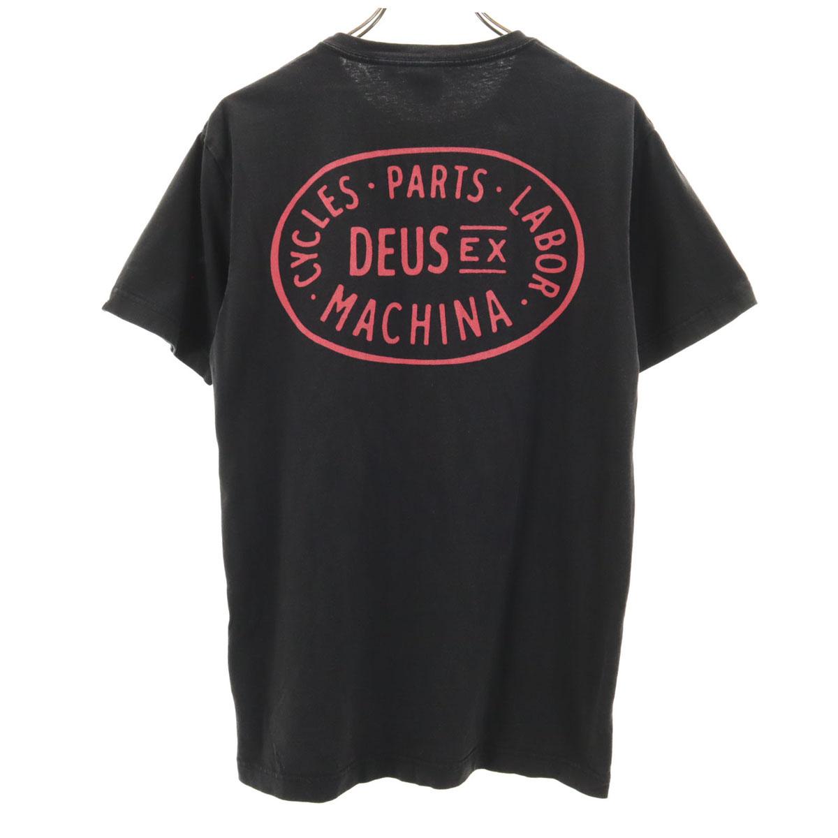 

DEUS Back logo Short sleeve T-shirt S black Men s Used