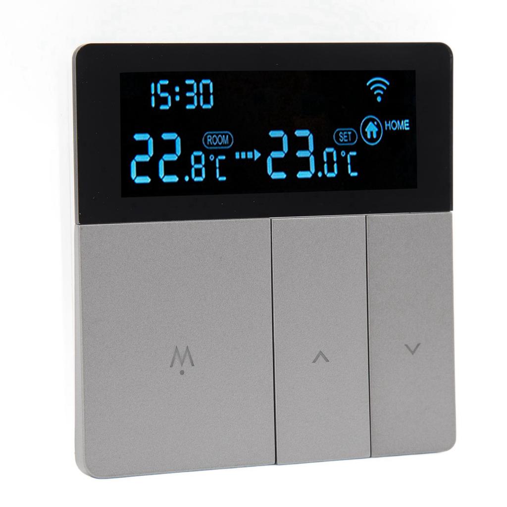 Digital Thermostat Large LCD Display Programmable Grey Thermostat with 3 Meters Sensing Cable