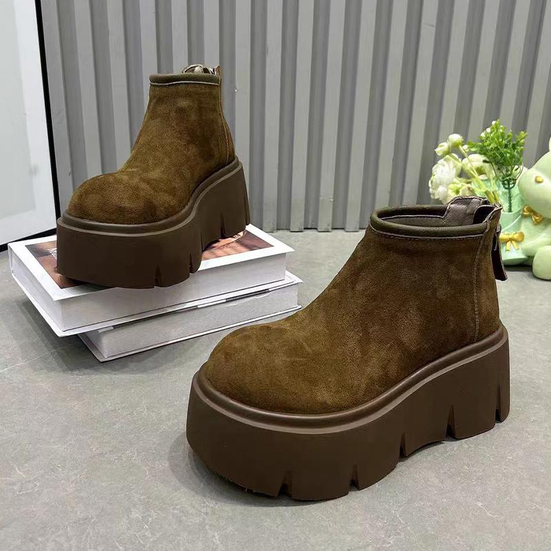 Fashion Platform Women Ankle Boots Flats Fashion Shoes Winter Designer Women Casual 2025 New Dress Cozy Goth Brand Chelsea Botas Mujer