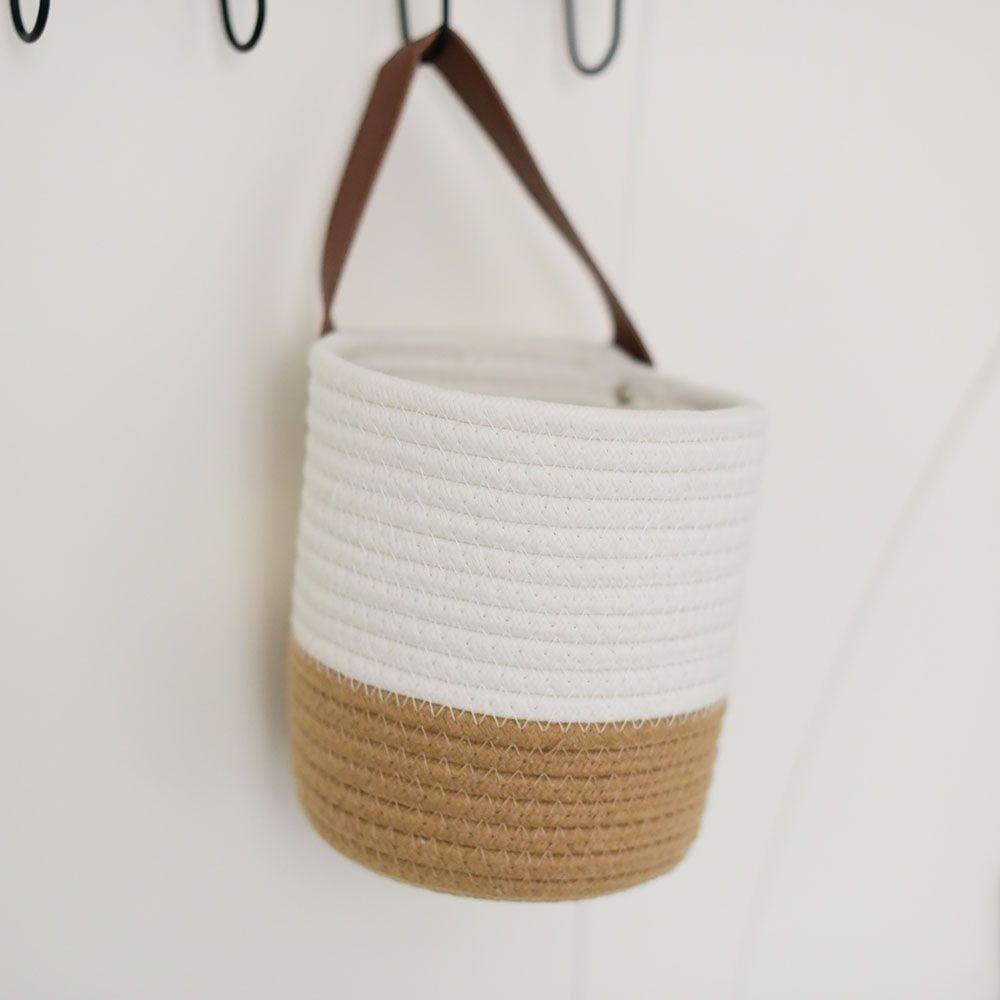 Natural Woven Jute Cotton Flower Basket Cotton Rope Wicker Plant Flower Pot  Garden