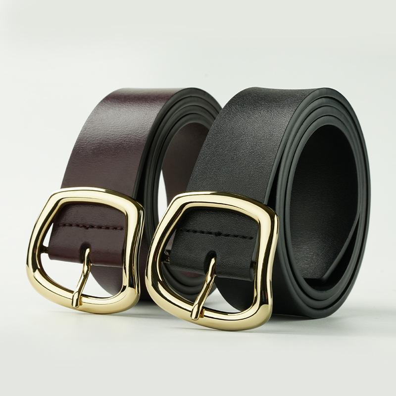 Women's Leather Belt Trendy Women's Thin Belt Pin Buckle Dress Fashion Decorative Trouser Skirt Strap