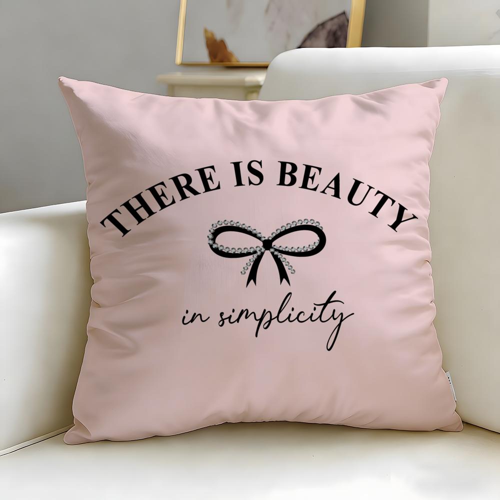 classic theme Bow Cushion Cover Soft  EasyWash Pillow Case  Versatile for Couch Bed Travel and Office