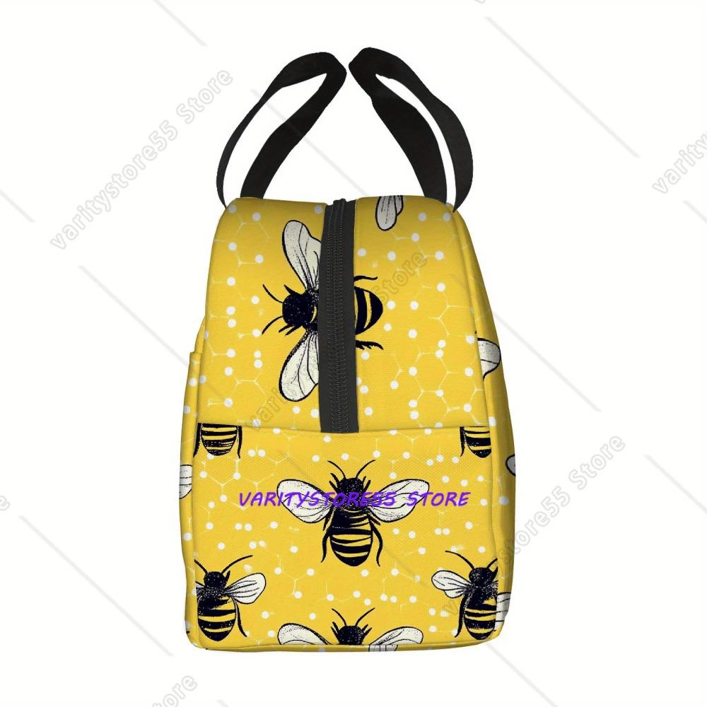Gelbe Biene Lunchtasche Teenager Isoliert Kühlbox Lunchbox Behälter für Erwachsene Tragetasche Thermoskanne Tragbar Draußen