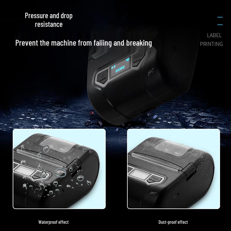 XINYE Portable Thermal Label and Receipt Printer CN plug (adapter included)