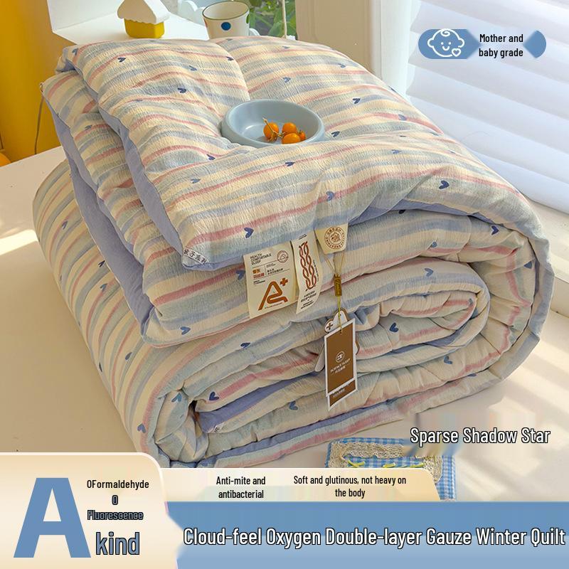Class A All-Season Antibacterial Cotton Quilt: Winter, Spring, Autumn, and Summer Thin Quilt for Home & Dormitory