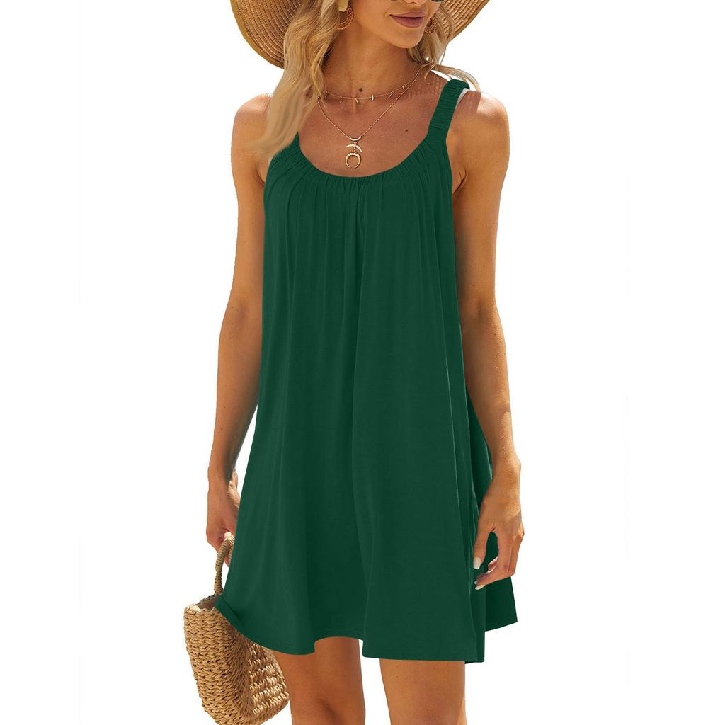 Ladies' Casual Loose Sleeveless U-neck Dress