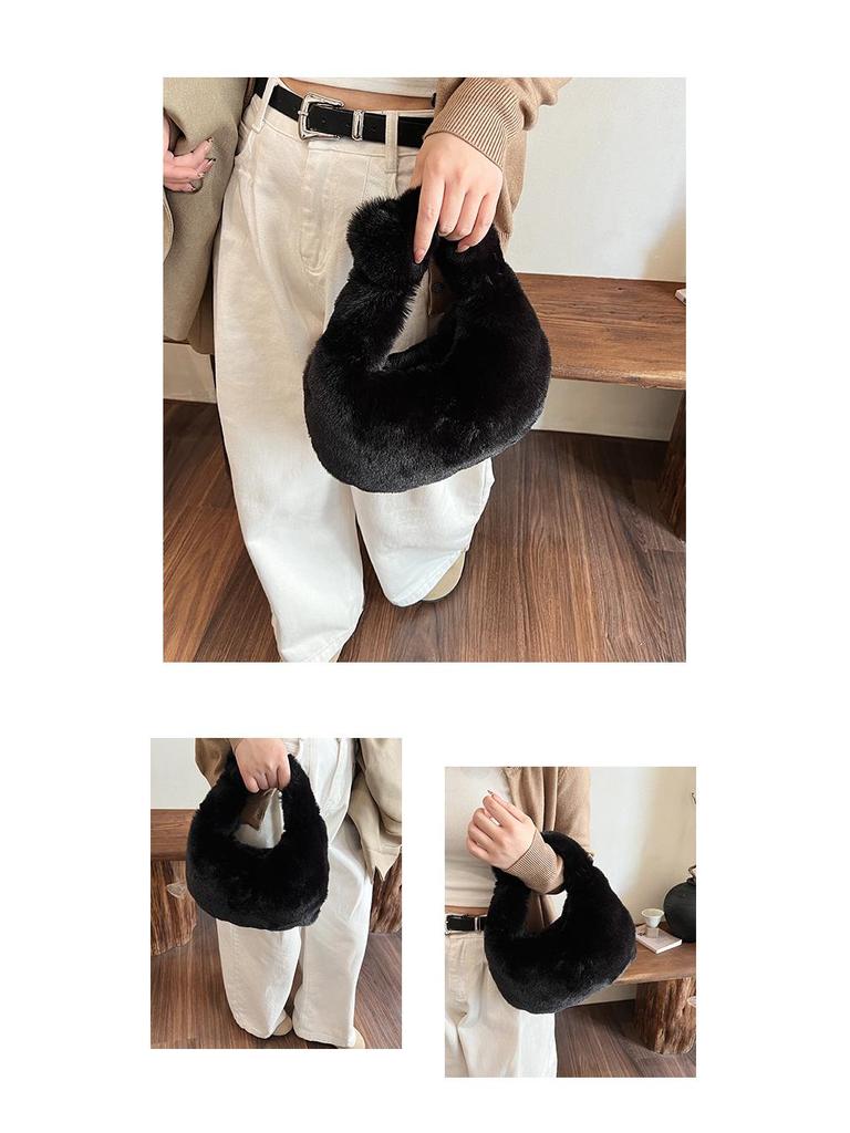 Damen Trendige Winter Plüsch Handtasche - Vielseitige, Stilvolle, Fellige und Süße Kleine Tasche