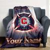 Name Custom Chicago Fire Print Flannel Blanket High Quality Warm Comfortable Cover for All Seasons Perfect for Gifts Home Decor