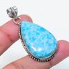 Natural Larimar Gemstone Handmade 925 Sterling Silver Jewelry Pendant 1.97" AP-15690