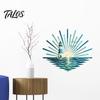 Outdoor Ocean Decor Metal Wall Decor, Turtle/Lighthouse/Mermaid Pattern Weather Resistant Marine Style Room Art Sculptures for Patio Garden And Living