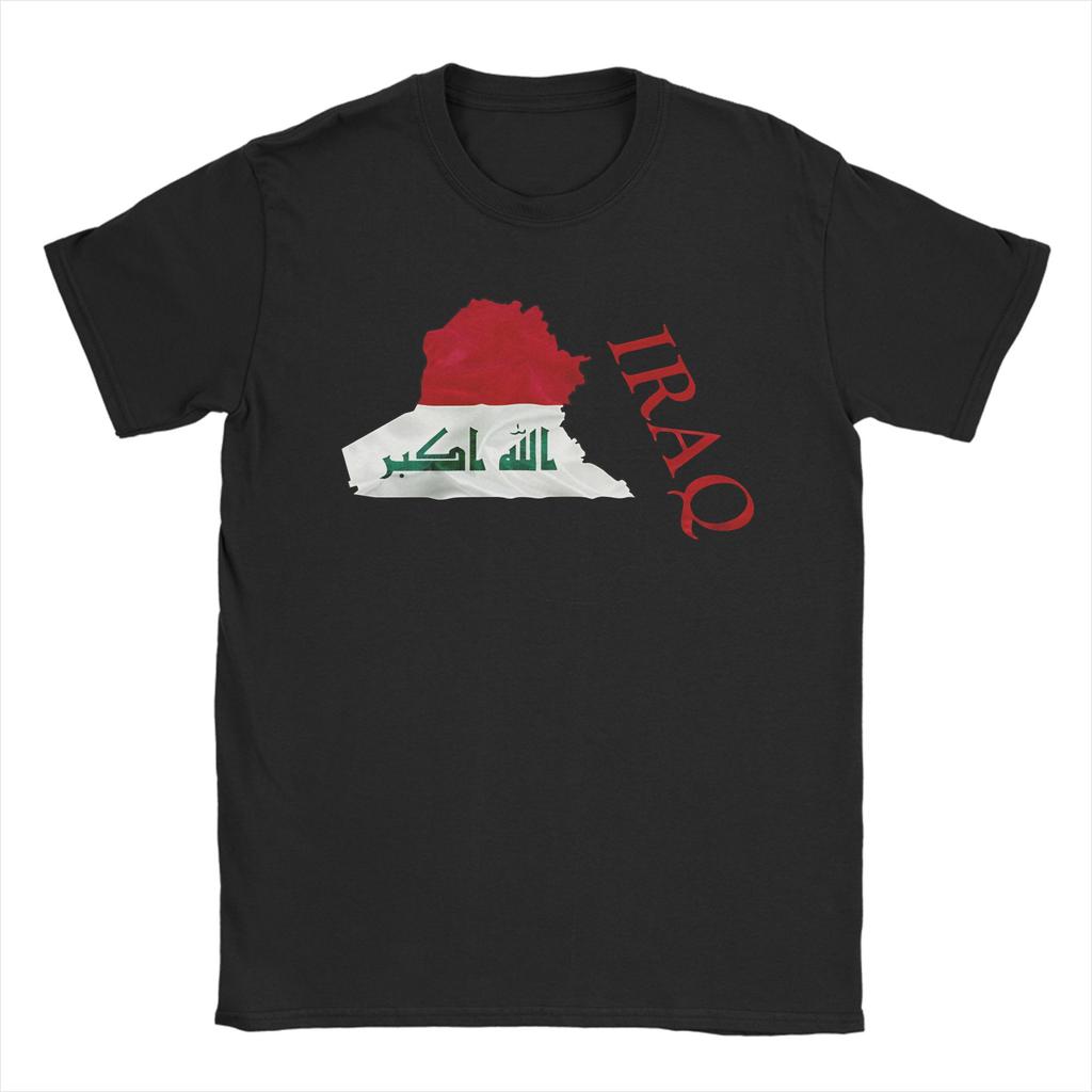Funny Iraq Flag World Football TShirts Unisex Unisex Crew Neck Cotton T Shirts Short Sleeve Tees Plus Size Tops