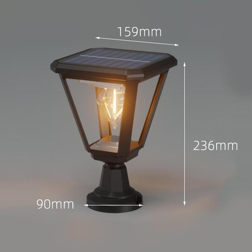 Solar Led Post Lamp Lamps Lights Garden Waterproof Solar Powered Indoor Pillar Outdoor For Warm White Light Gate Courtyard Panel