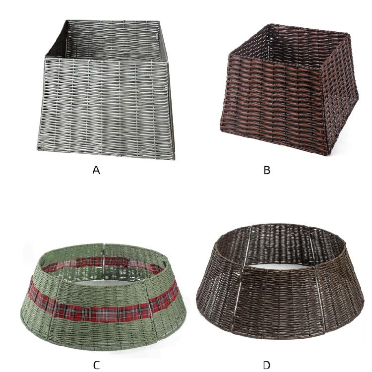 Functional Wicker Christmas Tree Skirt Festival Christmas Tree Stand Skirt Durable Tree Cover for Seasonal Decorations