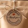 Natürliche Papieranhänger 100 Stück Danke mit Schnur, Runde Geschenkanhänger, Vorgeschnittenes Hochzeitsgastgeschenk-Etikett mit Loch zum Aufhängen für Partygeschenke und