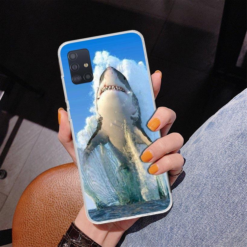 Ocean Monster Shark Swimming Phnoe Case for Samsung Galaxy A12 A22 A32 A42 A52 A51 A50S A20S A10S A41 A31 A21S A40 A30S A20E A71