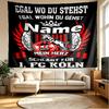 Custom Name Personalized FC Koln Print Tapestry, Wall Art Decor, Bedroom, Dorm, Apartment, LivingRoom, Party Backdrop, Gift for Birthday