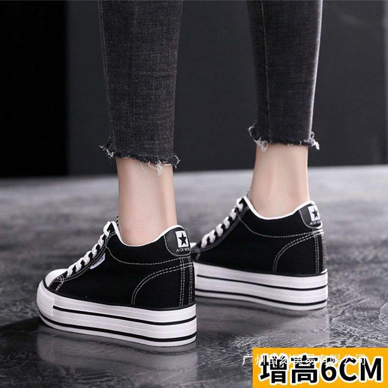 Spring Platform Canvas Shoes Inner Height Increased by 34 Yards Muffin Board Shoes