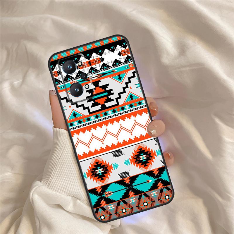Native American Seamless Tribal Boho Case For Realme C75 C67 C63 C55 C51 C61 C53 C35 C65 C71 11 12 13 14 Pro Plus GT6 GT7 15 Pro