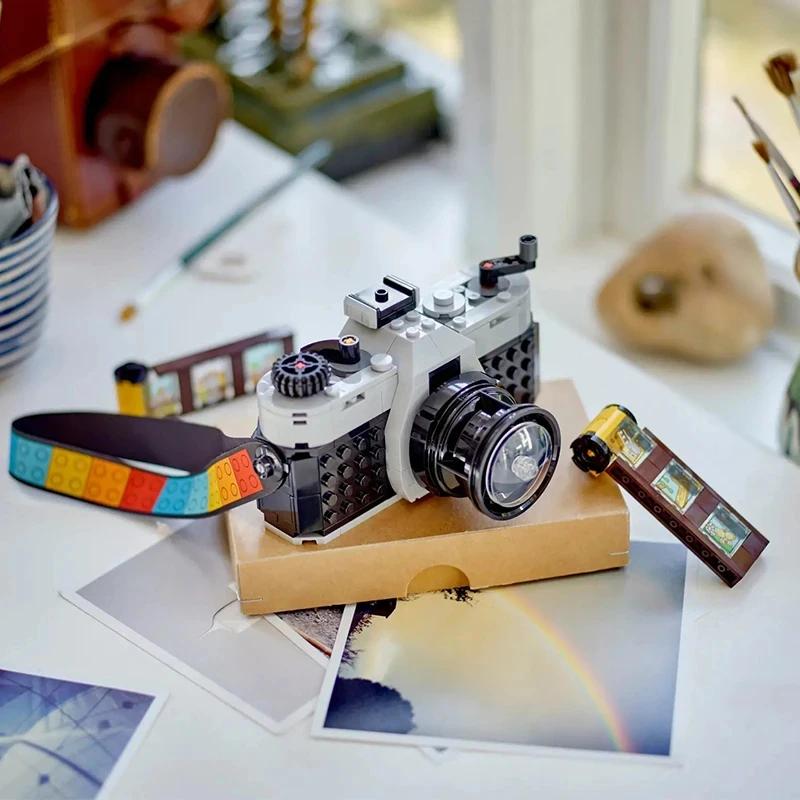 3in1 Retro Kamera Video Cam TV Bausteine MOC Konstruktionssteine Set Spielzeug Geschenk für Kinder Modell