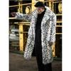 Autumn and Winter New Fur Coat Men's Leopard Print Fox Long Warm Handsome Windbreaker Thick Plush Coat