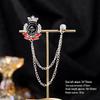 Baroque Rhinestone Pearl Corsage Necklace Brooch - Retro British Court Suit Accessory