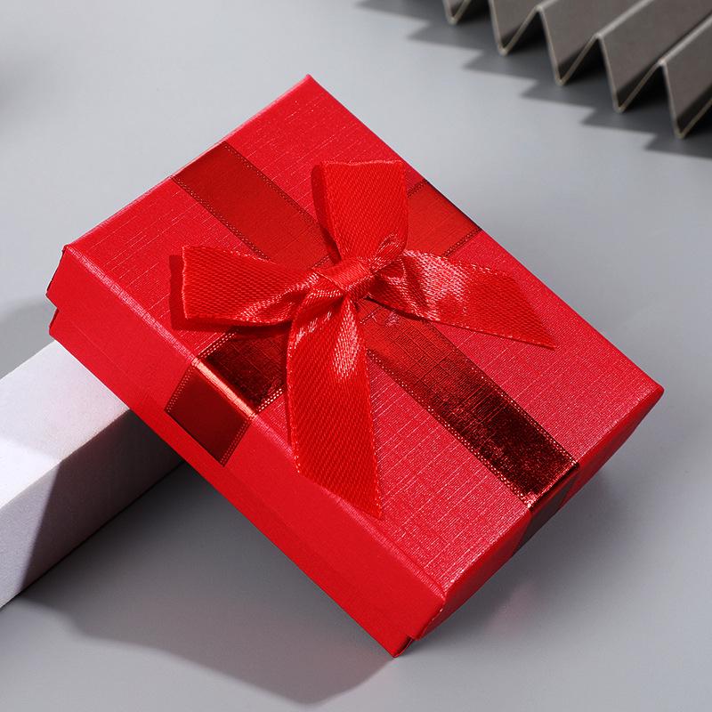 Scatola Regalo Piazze Qixi con Coperchio e Nastro a Fiocco per Conservare Gioielli