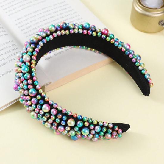 Imitation Pearl Hair Hoop Wide Heightened Headband Flexible Comfortable Fit Hair Hoop Hair Accessory