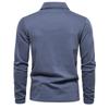Spring and Autumn New Men's Washed Long-sleeved Collared Casual Solid Color Tops Trendy Lapels Versatile Polo