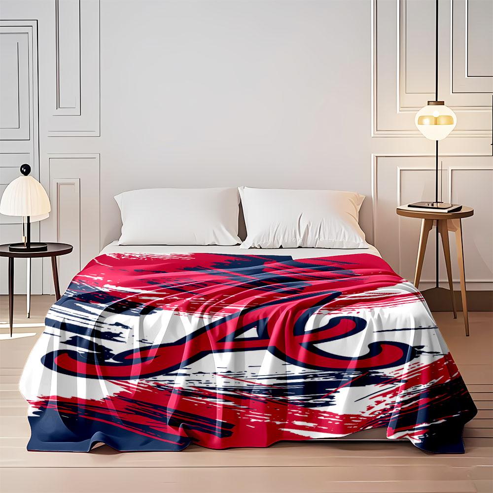 Red "A" On Abstract Brush Strokes Print Blanket Soft and Cozy Perfect for the Living Room Bed Sofa or a Nap,gift