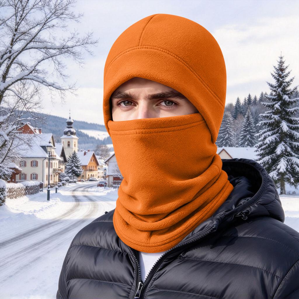 Winter Neck Gaiter and Adjustable Windproof Cycling Set with Ear Coverage and Face Cover for Outdoor Riding