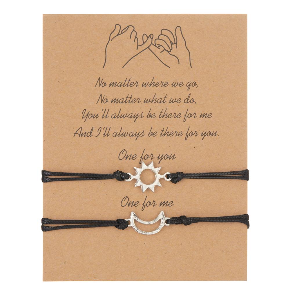 2pcs/set Charm Couple Friendship Bracelet Love Heart Daisy Volcanic Stone Bead Bangles Bracelet For Women Men Lucky Wish Jewelry