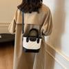 French Fashion Handbag Women'S Bag Casual Diamond Bucket Bag Contrasting Messenger Bag