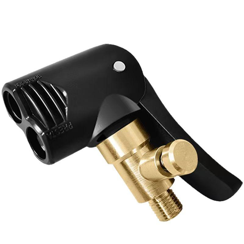 2 In 1 Bicycle Pump Nozzle Adapter Metal Air Chuck Valve Connector For Car Motorcycle Bike Efficient Inflation