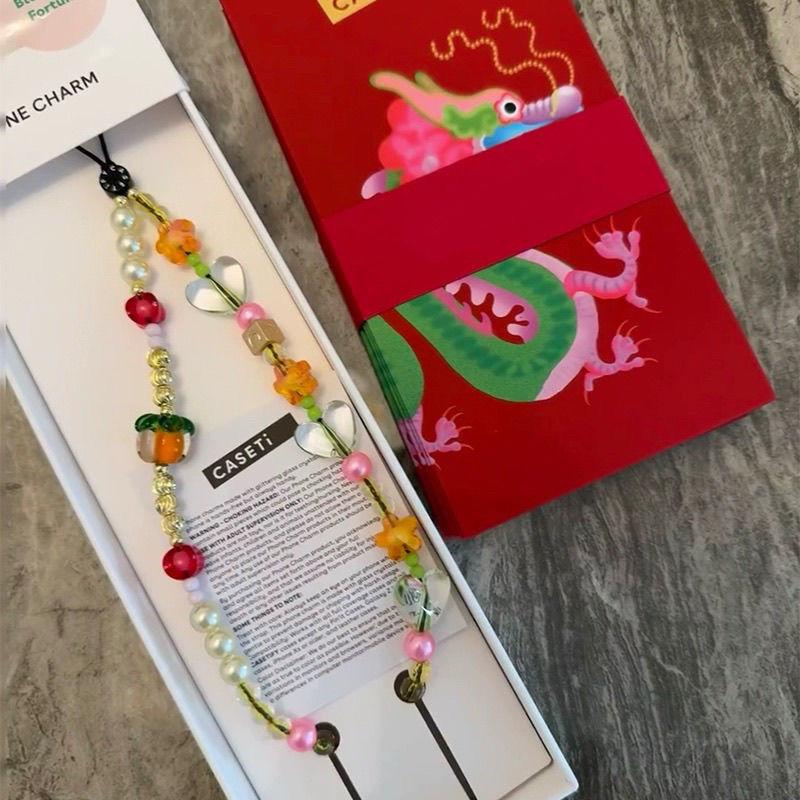 New  Phone Strap Lanyard Cute Bead Handamade DIY Accessories For iP 17 Airpods Earphones Books Schoolbag Ins Korea