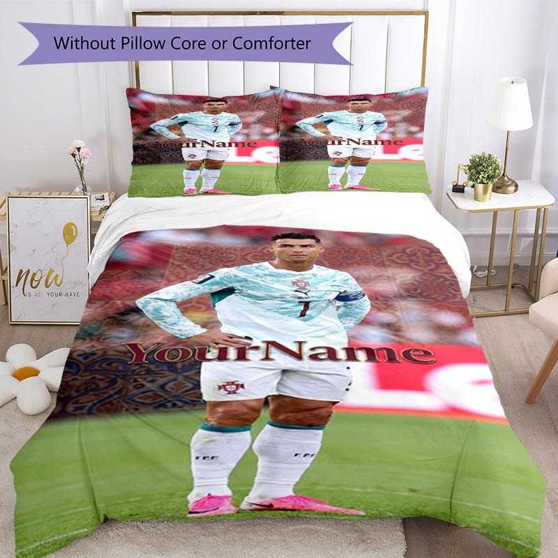 Cristiano Ronaldo 59 Customize Your Name Bedding Set Breathable Duvet Cover with Pillowcases Home Decoration Birthday Gift