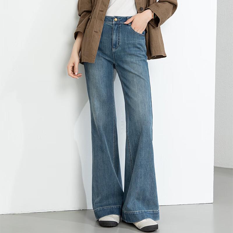Women's High-Waisted Flared Denim Jeans