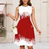 Women Plus Size Black Grey White Camouflage Printed Round Neck Sleeveless A Line Long Dress
