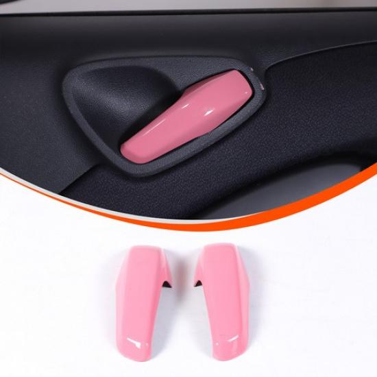 Pink Interior Door Handle Strip Trim Cover For Benz Smart Fortwo 451 2010-15