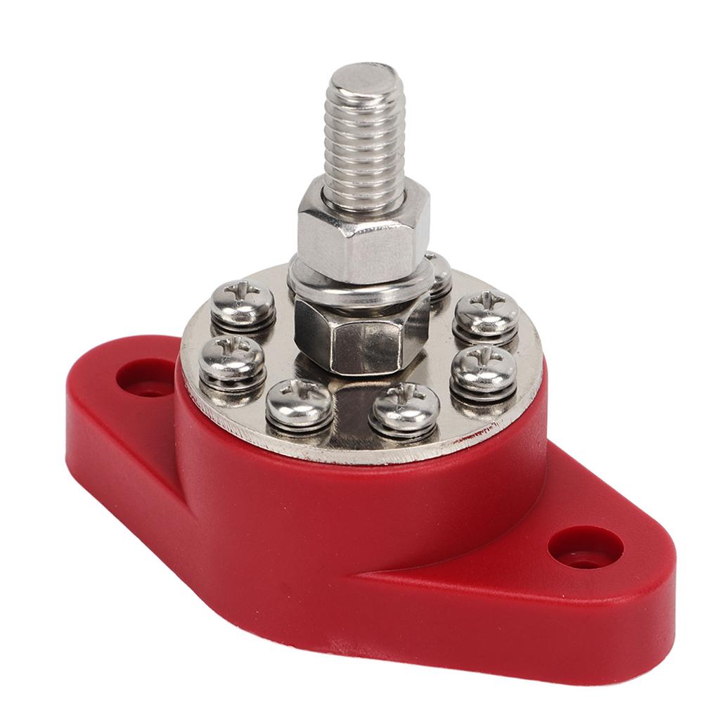 M10 Power Distribution Terminal 3 8in DC 48V 180A Battery Junction Post Bus Bar with 8pcs Terminal