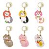 Leather Fruit Kitty Access Card Holder Maneki-neko Access Control Card Pendant  Car Key Pendant