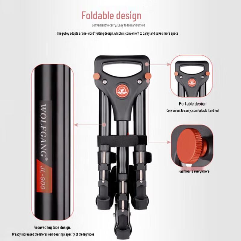 WOLFGANG JL-900 Professional Camera Tripod with Wheels