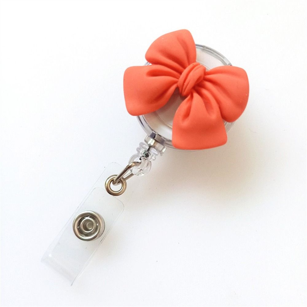 3D Flora Nurse Badge Reel Bow Flower Easy Pull Buckle Retractable Badge Holder Hospital Use