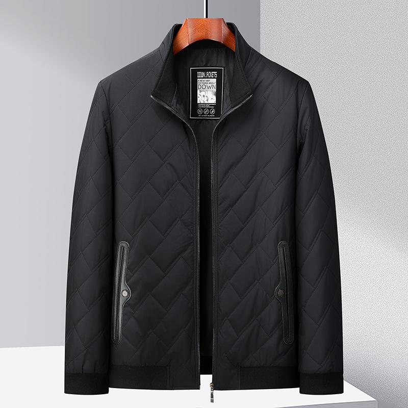 Mulberry Silk Cotton Coat Autumn and Winter New Men's Short Stand-collar Casual Cotton Coat Middle-aged Men's Cotton-padded Jacket Dad's Jacket Men