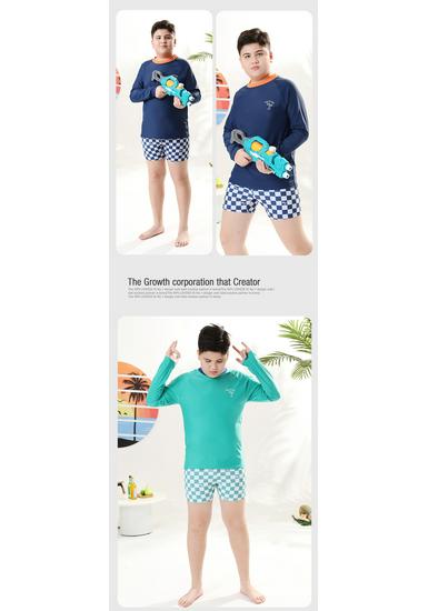 Boys' Plus Size Quick-Drying Two-Piece Sun Protection Swimsuit (2026) - Swim Trunks Set for Middle and Large Kids