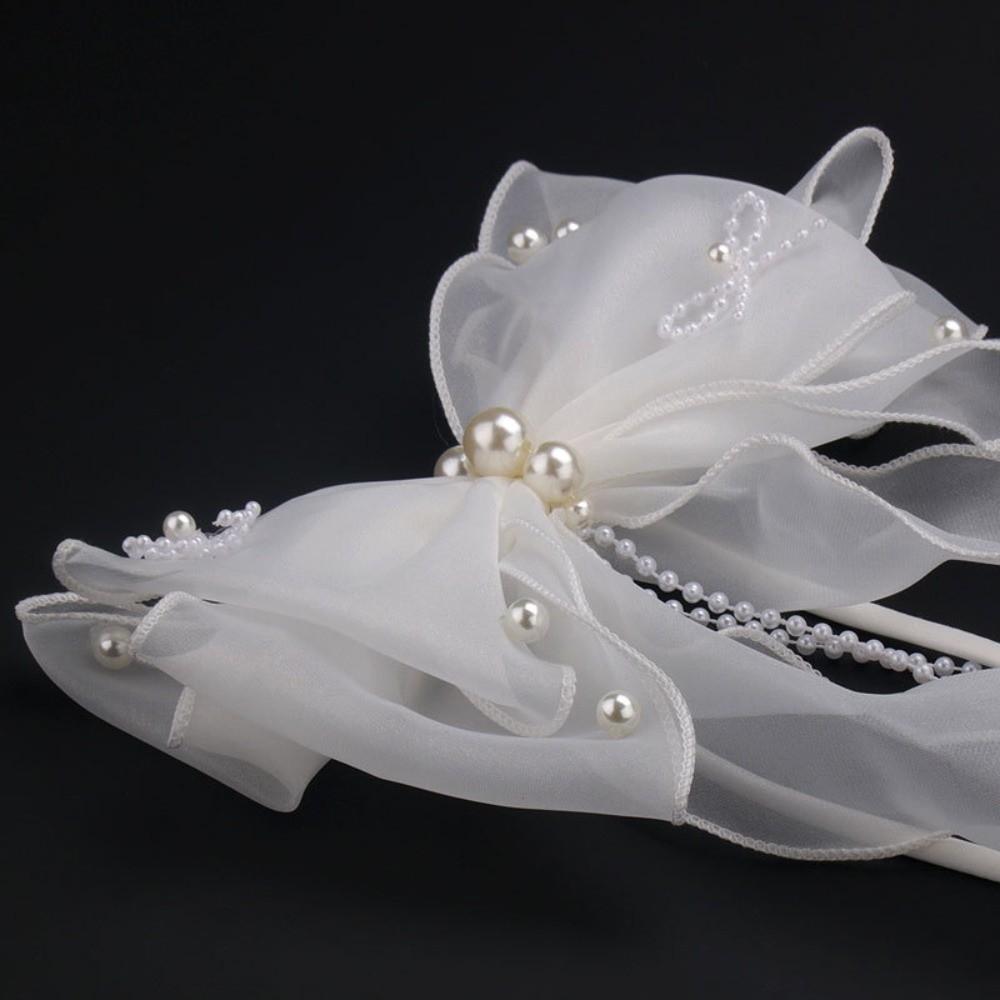 Pearl Bridal Ribbon Bow Hairpin Barrettes Wedding Headdress Bridal Headwear  Bridal