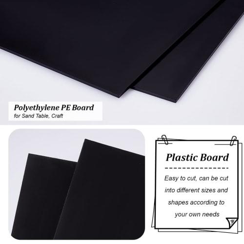 OLYCRAFT 2-Piece ABS Plastic Sheet, 300x200mm, 3mm Thick, Black, Hard Plastic Plates for Model Buildings, Architectural Models, Modeling Panels, DIY C