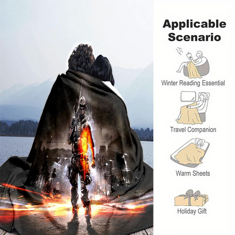 Cyberpunk Soldier Blanket Soft Comfortable All Seasons Perfect Sofa Office Naps Trips Birthday Christmas Gift